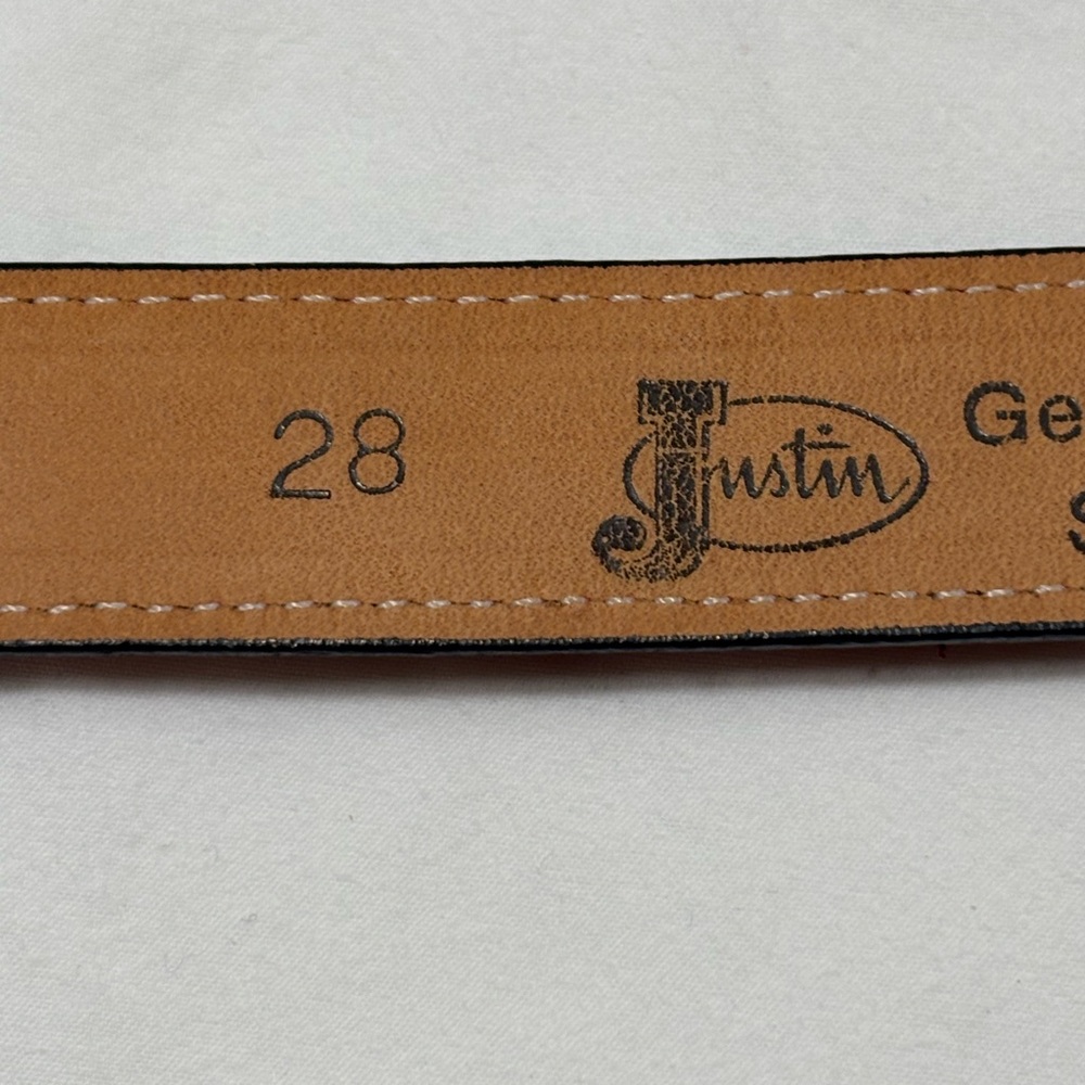 Justin Boots Genuine Snake Leather Belt size 28 - Picture 4 of 6